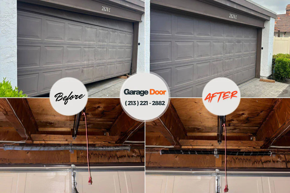 Before and after: garage door repair Fairview, GA